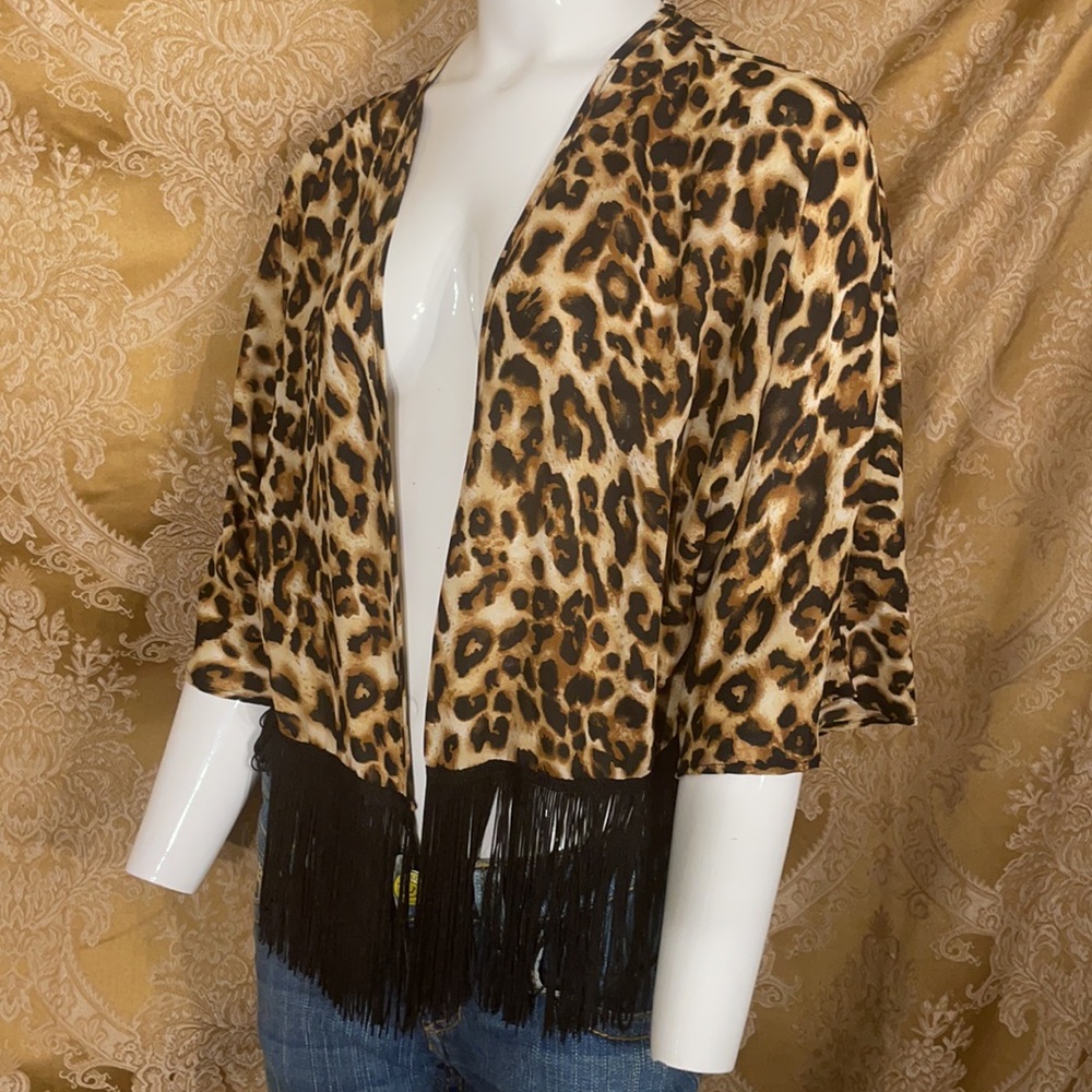 Leopard print kimono